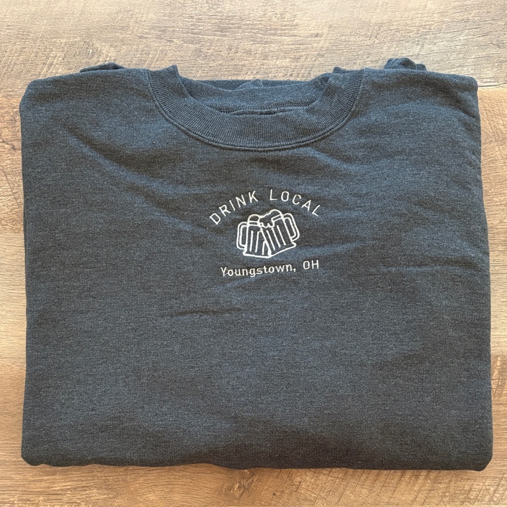 Drink Local Graphic Sweatshirt - Charcoal